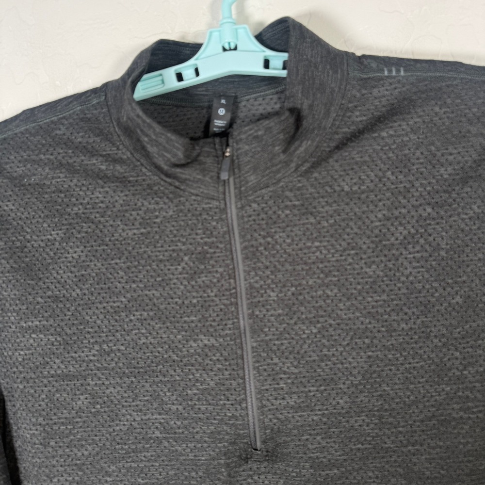 Lululemon Metal Vent Tech 1/2 Zip Mens XL Black Heathered Pullover Running Shirt - Picture 2 of 8